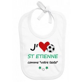 Bavoir bébé foot J'aime St Etienne