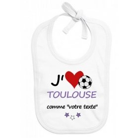 Bavoir bébé foot J'aime Toulouse