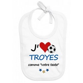 Bavoir bébé foot J'aime Troyes