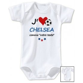 Body bébé personnalisé foot J'aime Chelsea