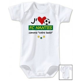 Body bébé personnalisé foot J'aime FC Nantes