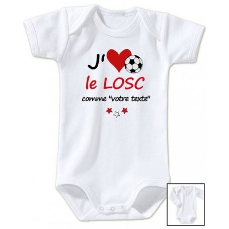 Body bébé personnalisé foot J'aime le LOSC