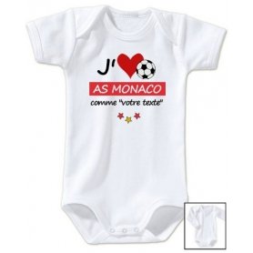 Body bébé personnalisé foot J'aime AS Monaco
