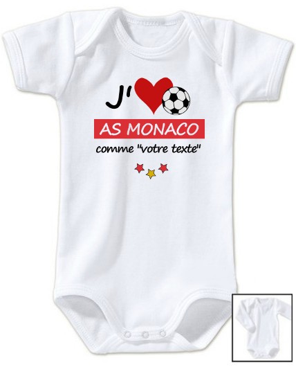 Body Bebe Personnalise Foot J Aime As Monaco Ma Totosse