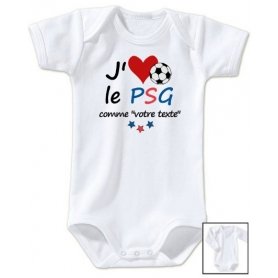 Body bébé personnalisé foot J'aime le PSG