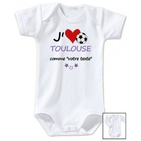 Body bébé personnalisé foot J'aime Toulouse