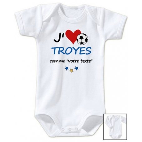 Body bébé personnalisé foot J'aime Troyes