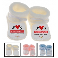 Chaussons bébé football J'aime AS Monaco