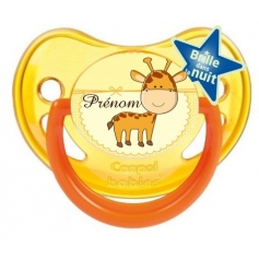 Sucette personnalisé girafe et prénom