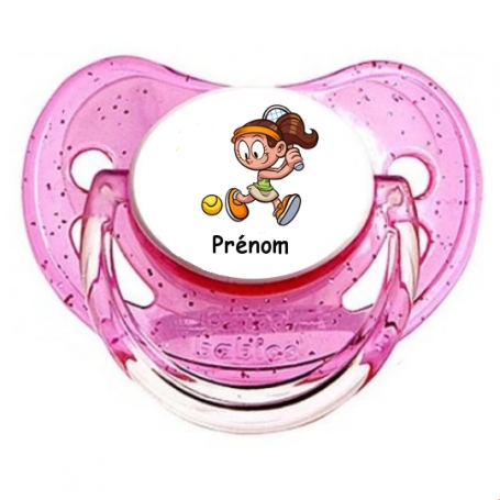 Sucette personnalisée Tennis fille Prénom