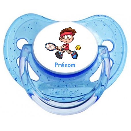 Sucette personnalisée  Tennis garcon prénom