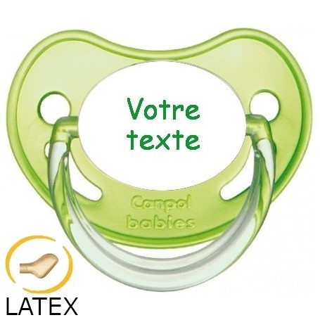Sucette personnalisée chupa verte LATEX