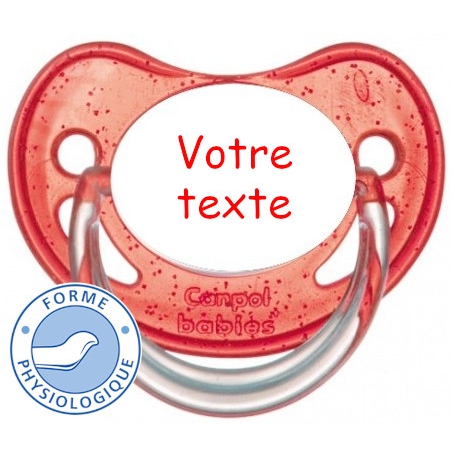 Sucette personnalisée rouge à Paillettes