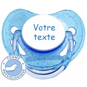 Sucette personnalisée bleu à Paillettes