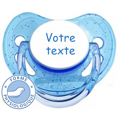 Sucette personnalisée bleu à Paillettes