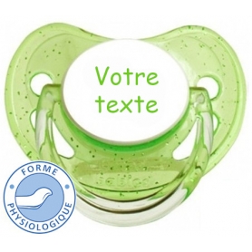 Sucette personnalisée verte à Paillettes