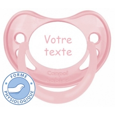 Sucette bébé personnalisée physiologique pastel rose