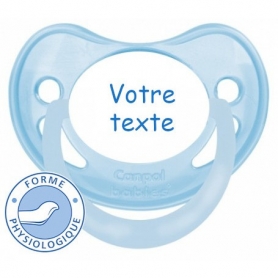 Sucette bébé personnalisée physiologique pastel bleue