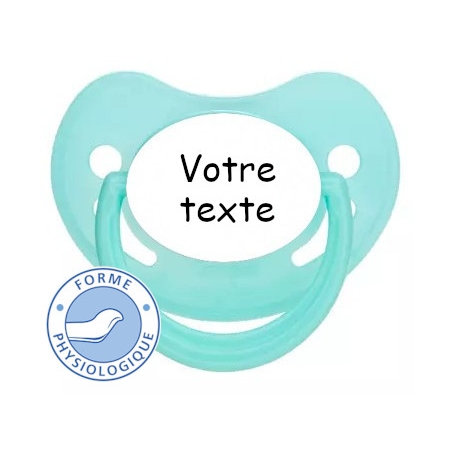 Sucette bébé personnalisée physiologique pastel verte