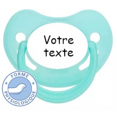 Sucette bébé personnalisée physiologique pastel verte