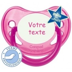 tetine de bebe fluorescente rose personnalisee