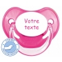 Sucette totosse personnalisée Penguins rose