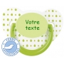 Sucette totosse personnalisée à pois verts