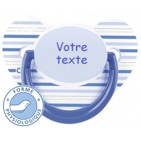 Sucette totosse personnalisée à rayures bleues