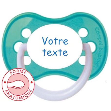 Sucette personnalisée funny turquoise