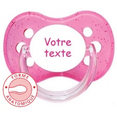 Sucette personnalisée anatomique paillette rose