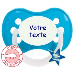 Sucette personnalisée owls cyan prénom