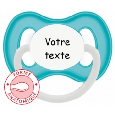 Sucette personnalisée anatomique bunny turquoise