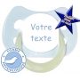 Sucette personnalisée MODE bleu ciel fluo physiologique