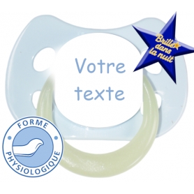 Sucette personnalisée MODE bleu ciel fluo physiologique