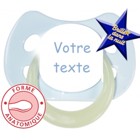 Sucette personnalisée MODE bleu ciel fluo anatomique