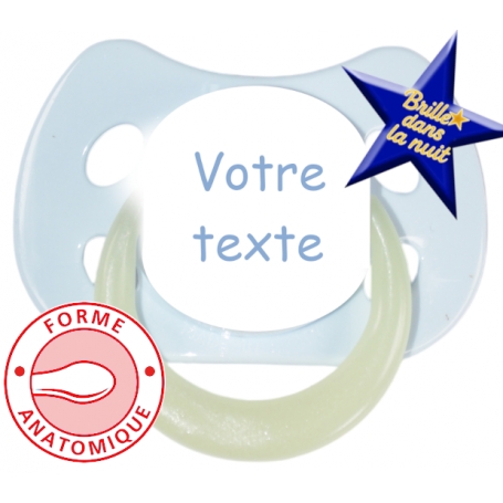 Sucette personnalisée MODE bleu ciel fluo anatomique