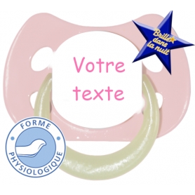 Sucette personnalisée MODE rose clair fluo physiologique