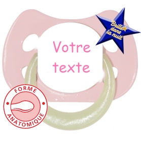 Sucette personnalisée MODE rose clair fluo anatomique