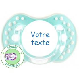 Sucette personnalisée style turquoise/blanc