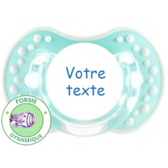 Sucette personnalisée style turquoise/blanc