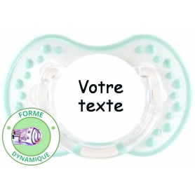 Sucette personnalisée style blanc/turquoise