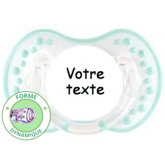 Sucette personnalisée style blanc/turquoise