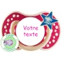 Sucette personnalisée night and day fushia