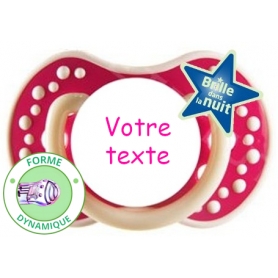 Sucette personnalisée night and day fushia