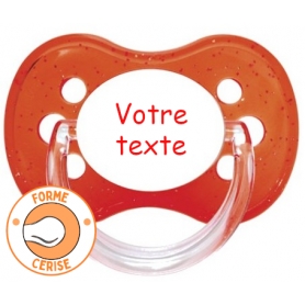 Sucette personnalisée cerise rouge pailletée