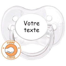 Sucette personnalisée cerise transparente