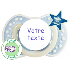 Sucette personnalisée night and day bleu douceur