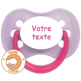 Sucette bébé personnalisée cerise Continent violet rose