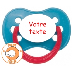 Sucette bébé personnalisée cerise Continent turquoise rouge
