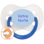 Sucette bébé personnalisée cerise Continent blanche bleue